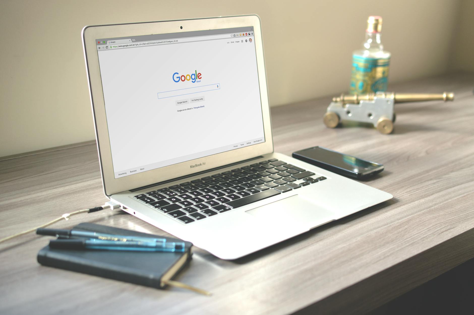 Navigateur Chrome ouvert sur ordinateur portable