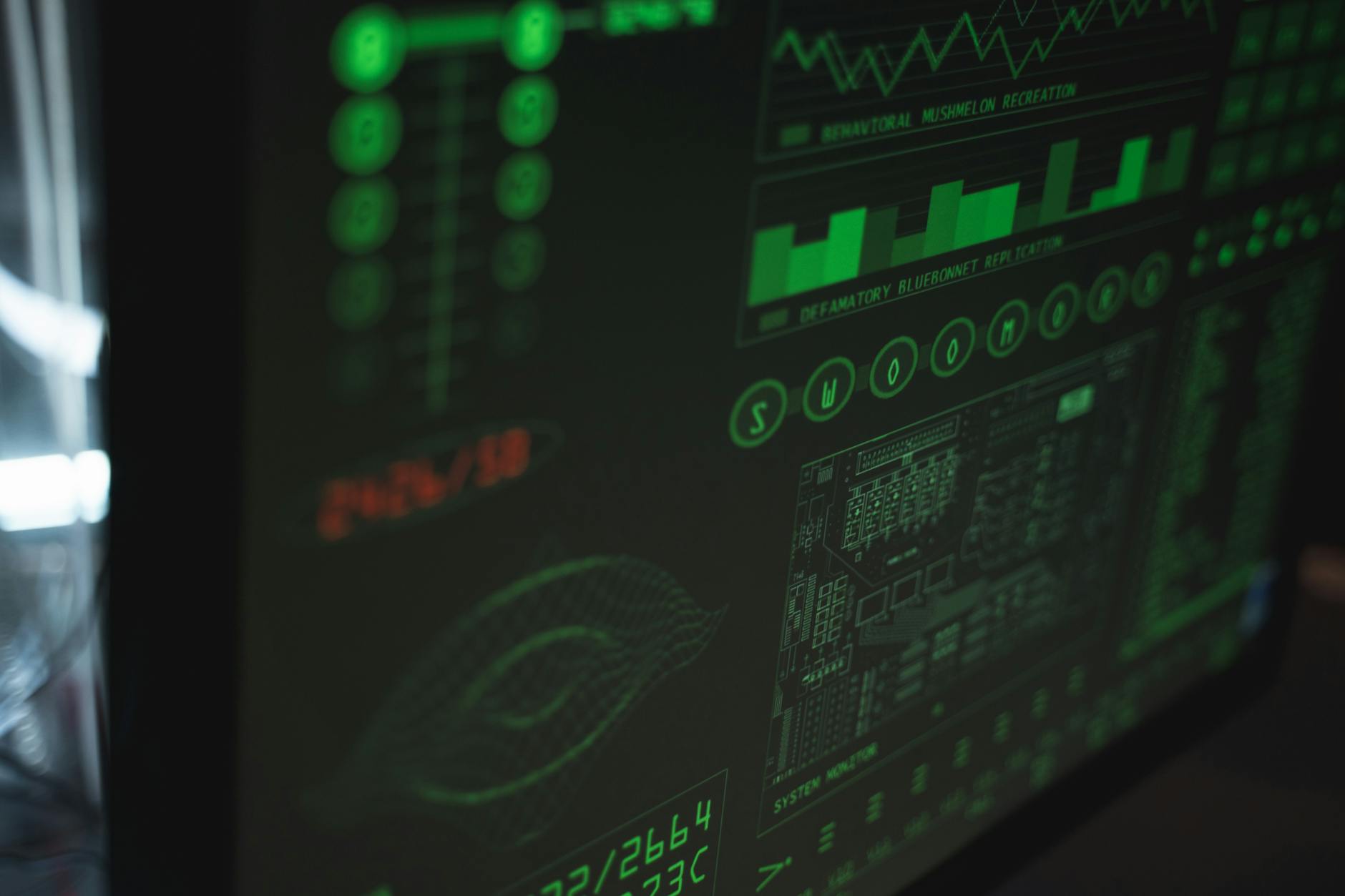 Tableau de bord de cybersécurité sur écran d'ordinateur